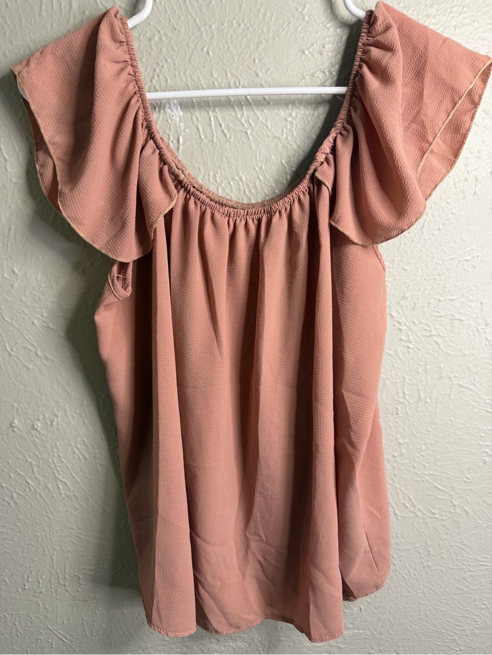 Avenue Rose-Embroidered Dusty Pink Off-Shoulder Blouse - Picture 3 of 3
